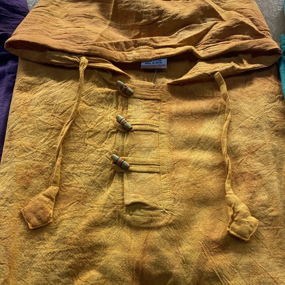 Cotton Baja Hoodie With Pocket - Tie Dye (Orange)